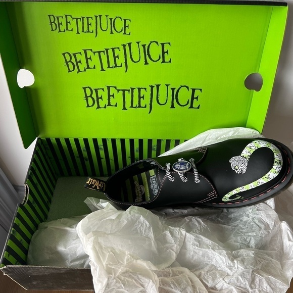 DR MARTENS 1461 WB BEETLEJUICE SMOOTH LEATHER OXFORD SHOES - Picture 6 of 16